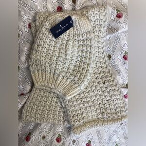 London Fog Cream Knit Hat & Infinity Scarf Set